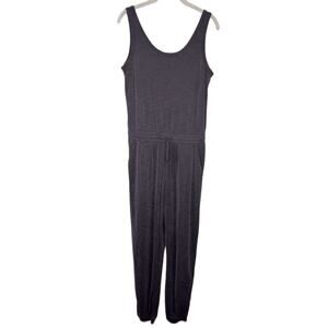 Rachel Zoe Women’s Sleeveless Scoop Neck Ribbed Jumpsuit Gray M